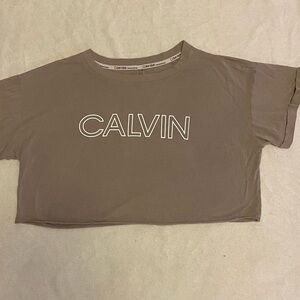 Calvin Klein Cropped Shirt Size Large EUC